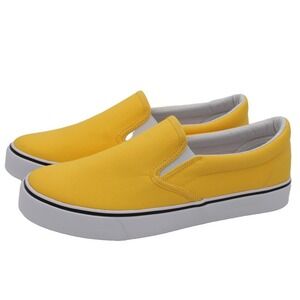 NEW The Fashion Supply Carolina Yellow Canvas Ked Slip On Sneakers Sz 9 womens